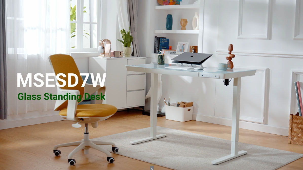 Amazon.com: Marsail Glass Standing Desk with Drawer, 48 x 24 inch